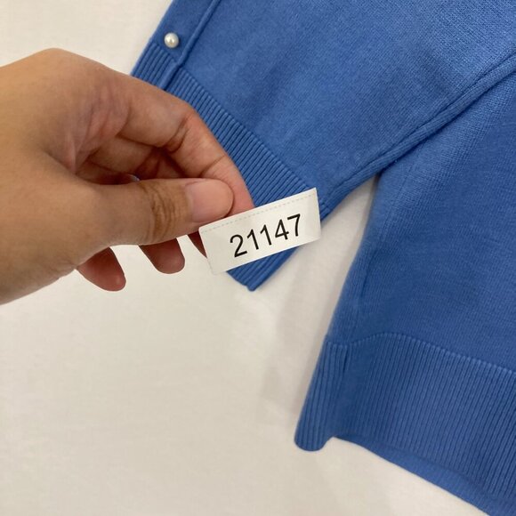 INC International Concepts size XL Blue Beaded Stretch Knit Button Cardigan - Picture 9 of 10